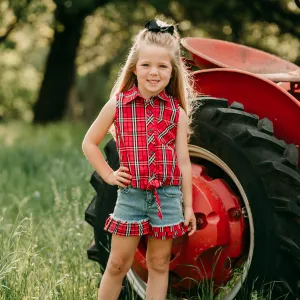Red Plaid Tie Shirt Toddler (2T-5T)