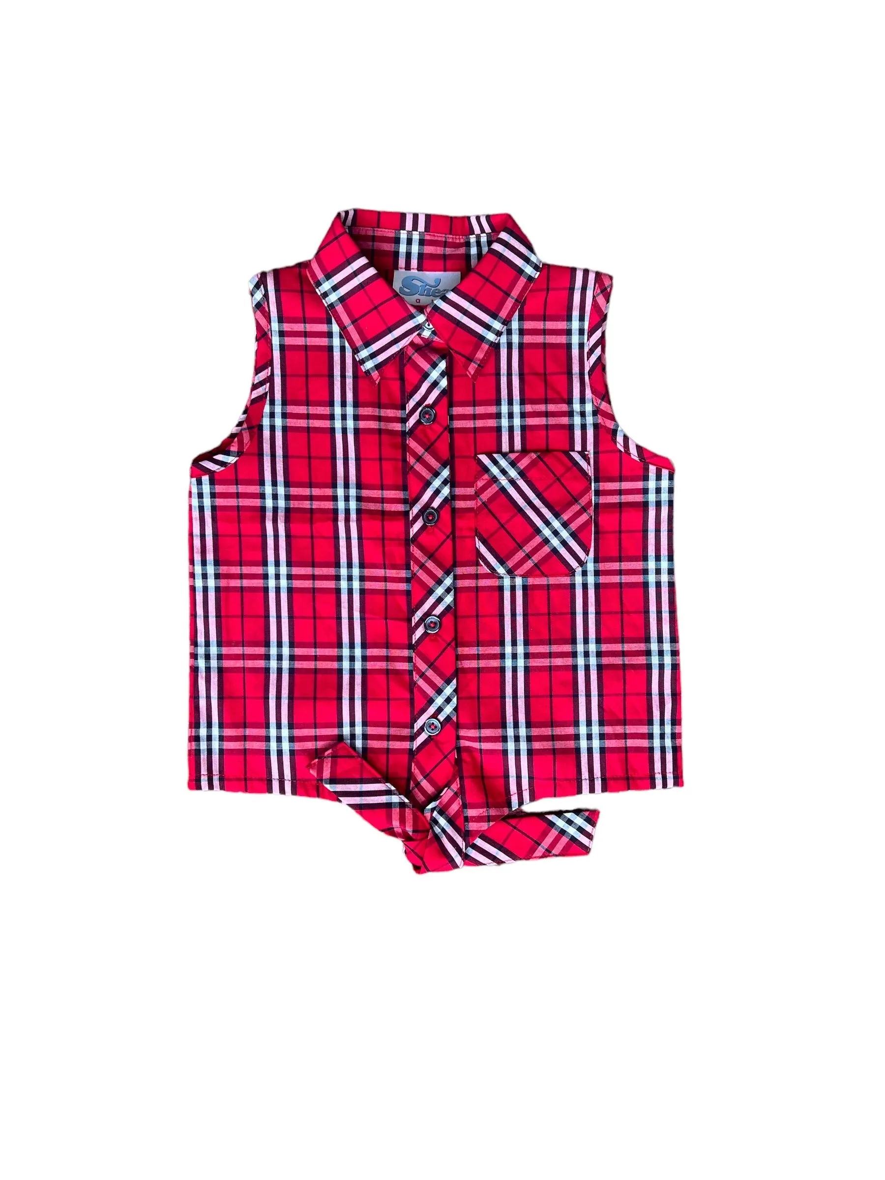 Red Plaid Tie Shirt Toddler (2T-5T)