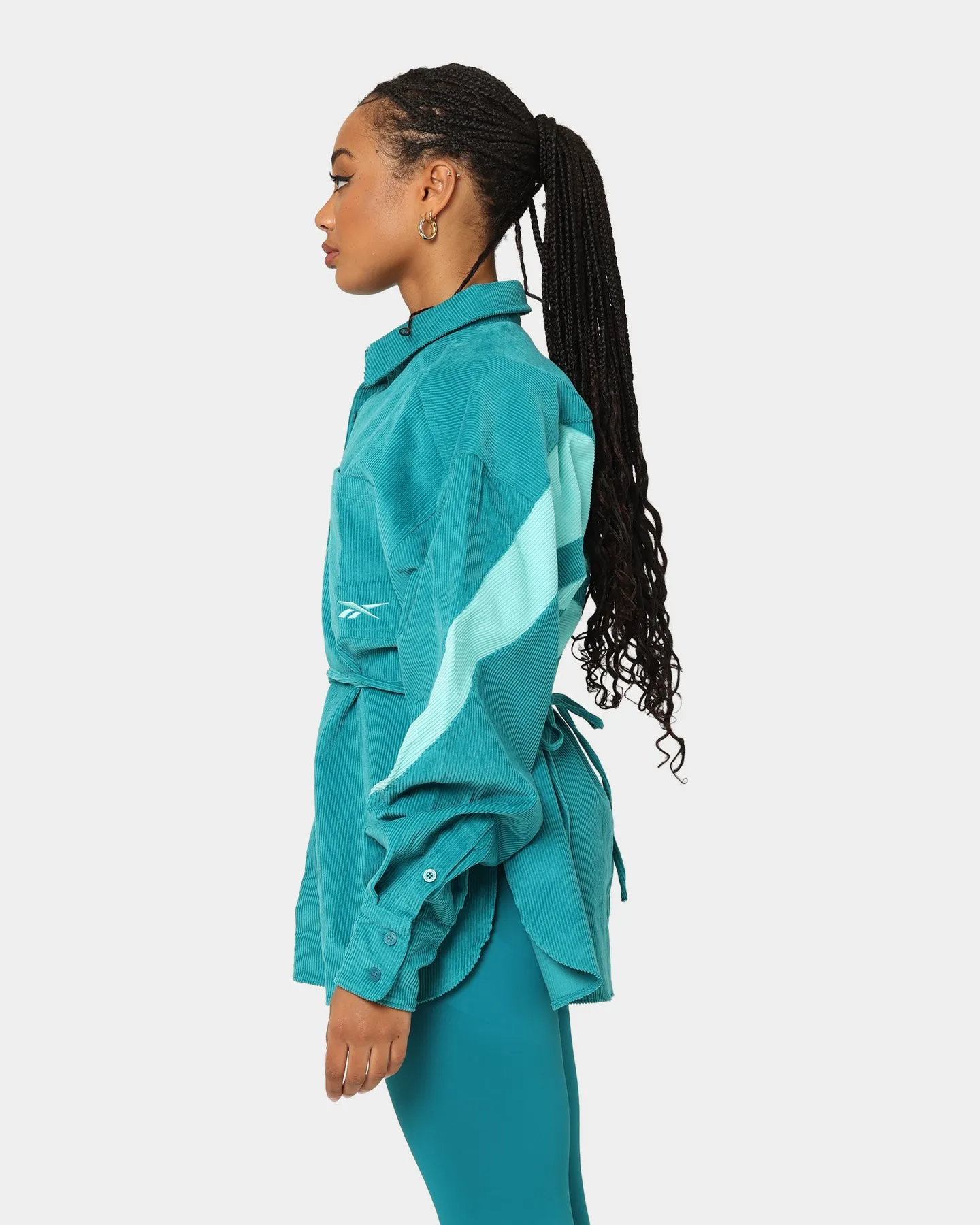 Reebok Women's Cardi B X Reebok Corduroy Cover Up Seapoteal