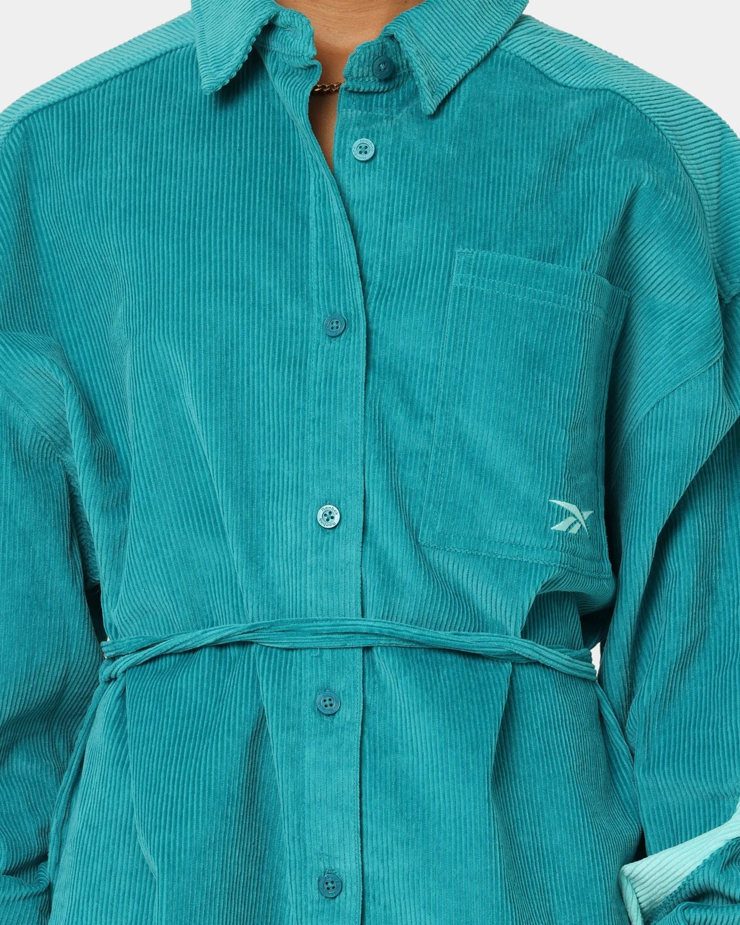 Reebok Women's Cardi B X Reebok Corduroy Cover Up Seapoteal