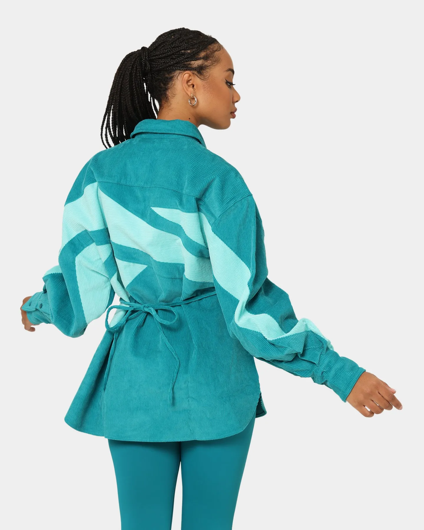 Reebok Women's Cardi B X Reebok Corduroy Cover Up Seapoteal