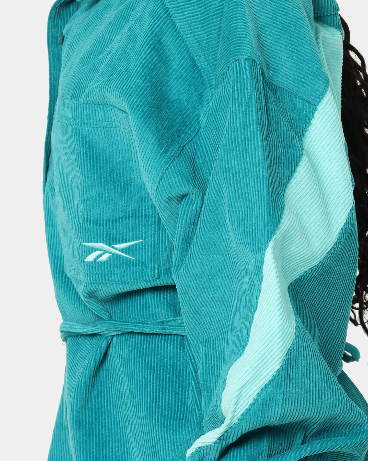 Reebok Women's Cardi B X Reebok Corduroy Cover Up Seapoteal
