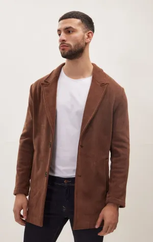 Relaxed Corduroy Button Closure Jacket - Brown
