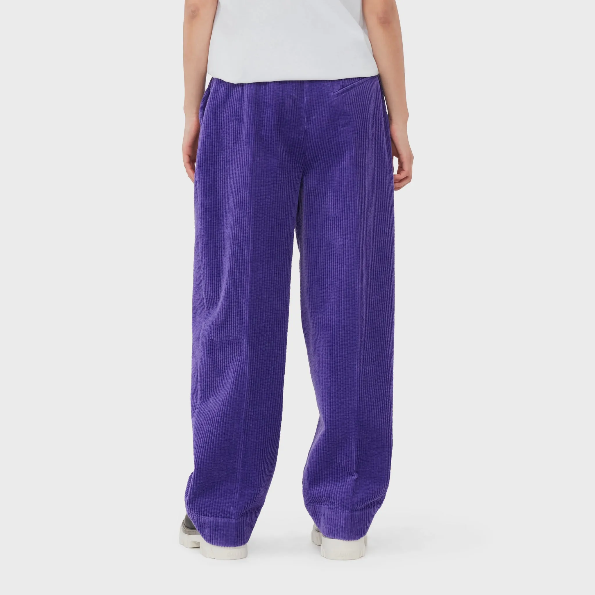 Relaxed Corduroy Pleated Pants - Simply Purple