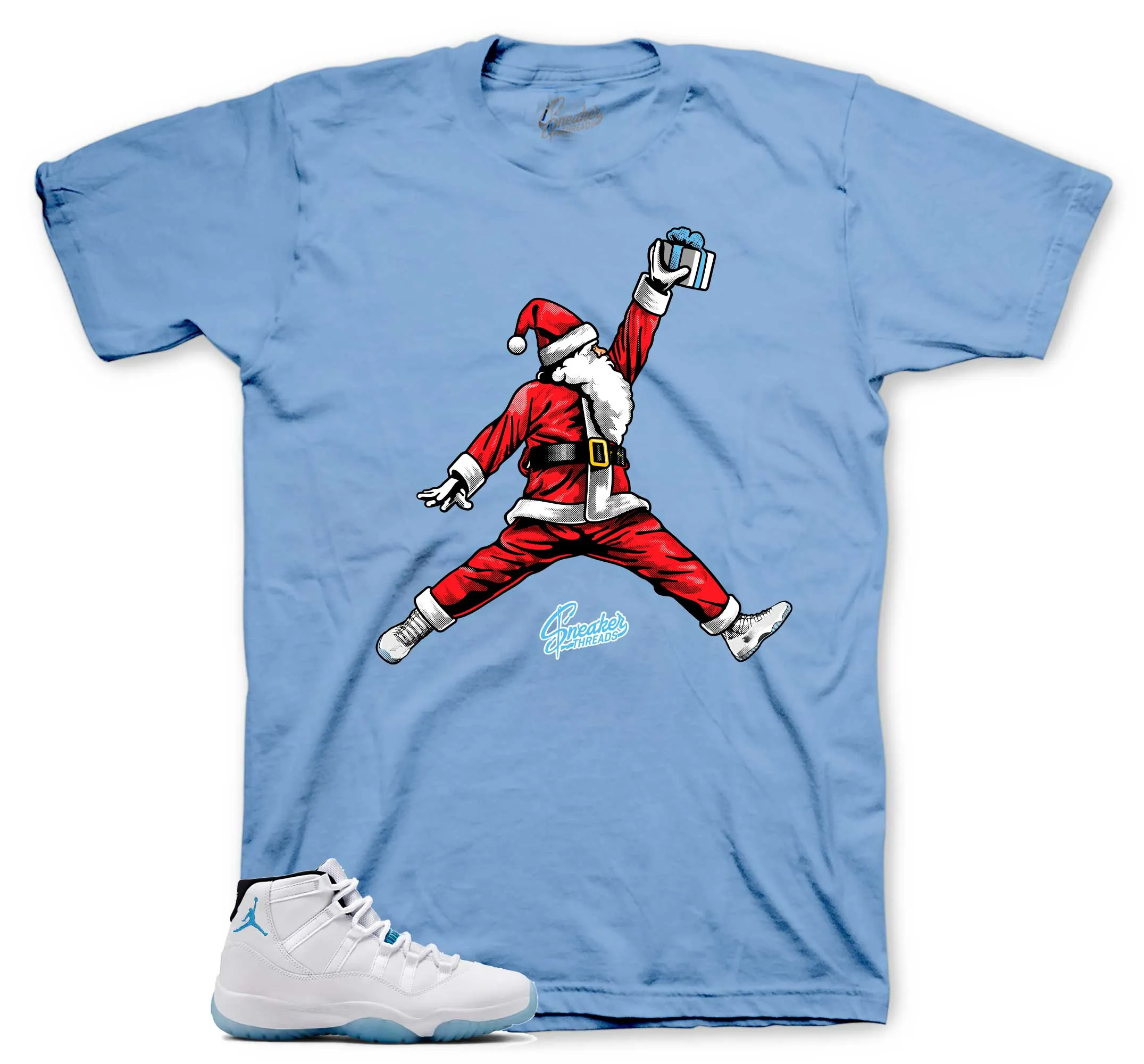 Retro 11 Legend Blue Air Santa Shirt