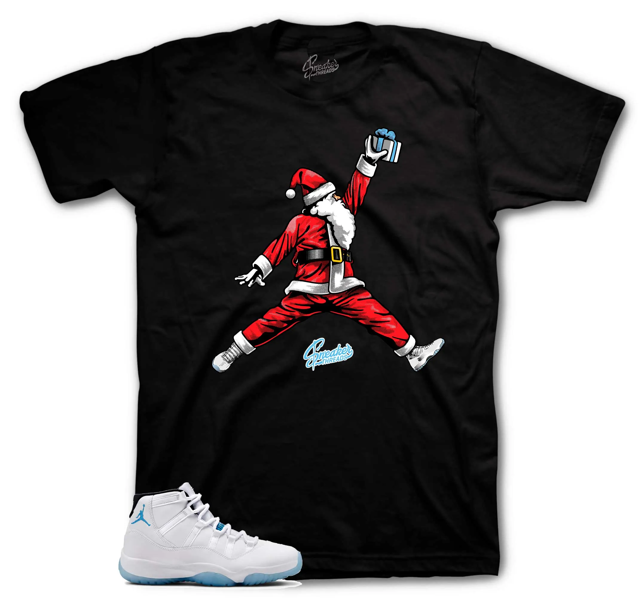 Retro 11 Legend Blue Air Santa Shirt