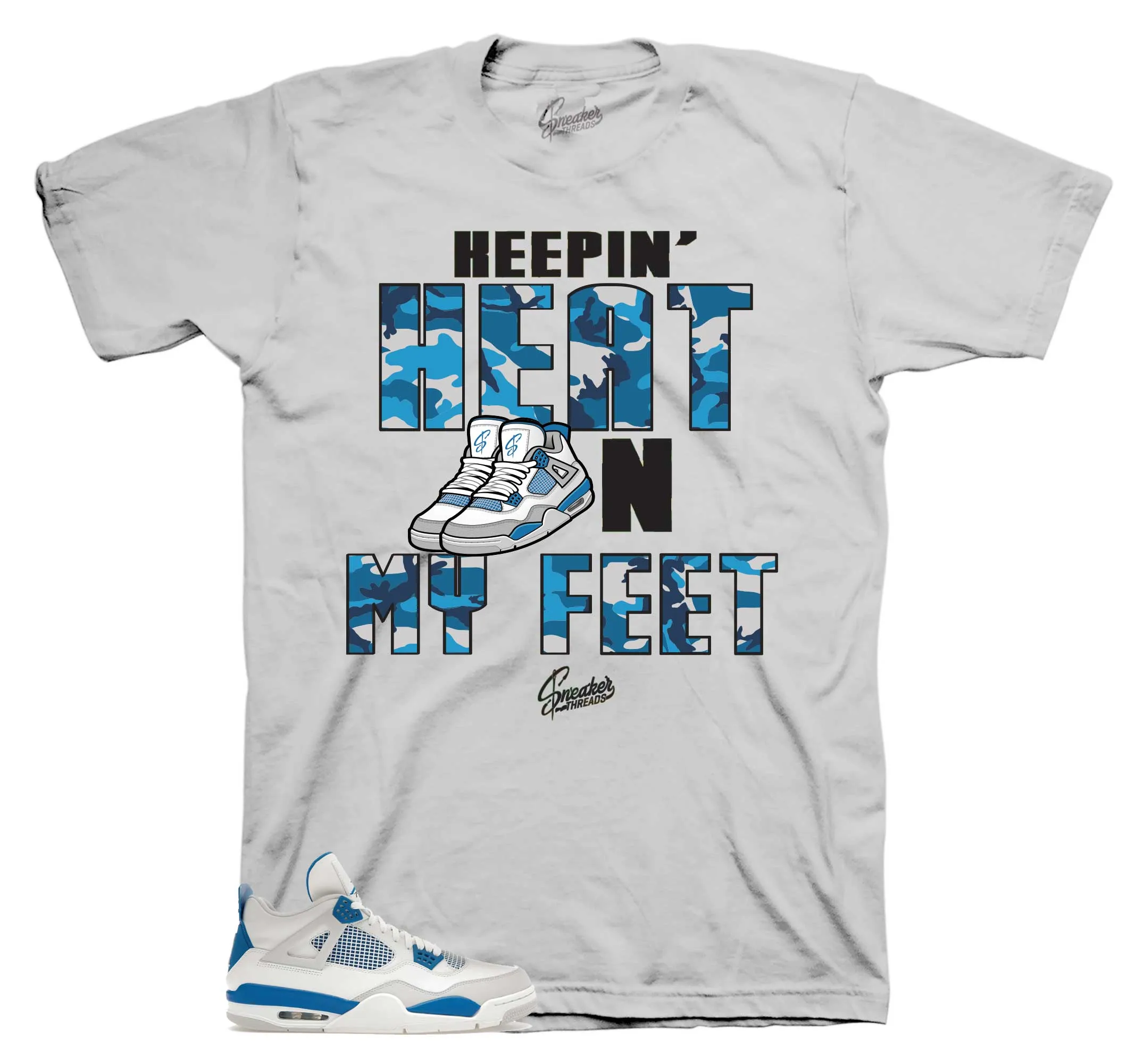 Retro 4 Industrial Blue Heat On My Feet Shirt