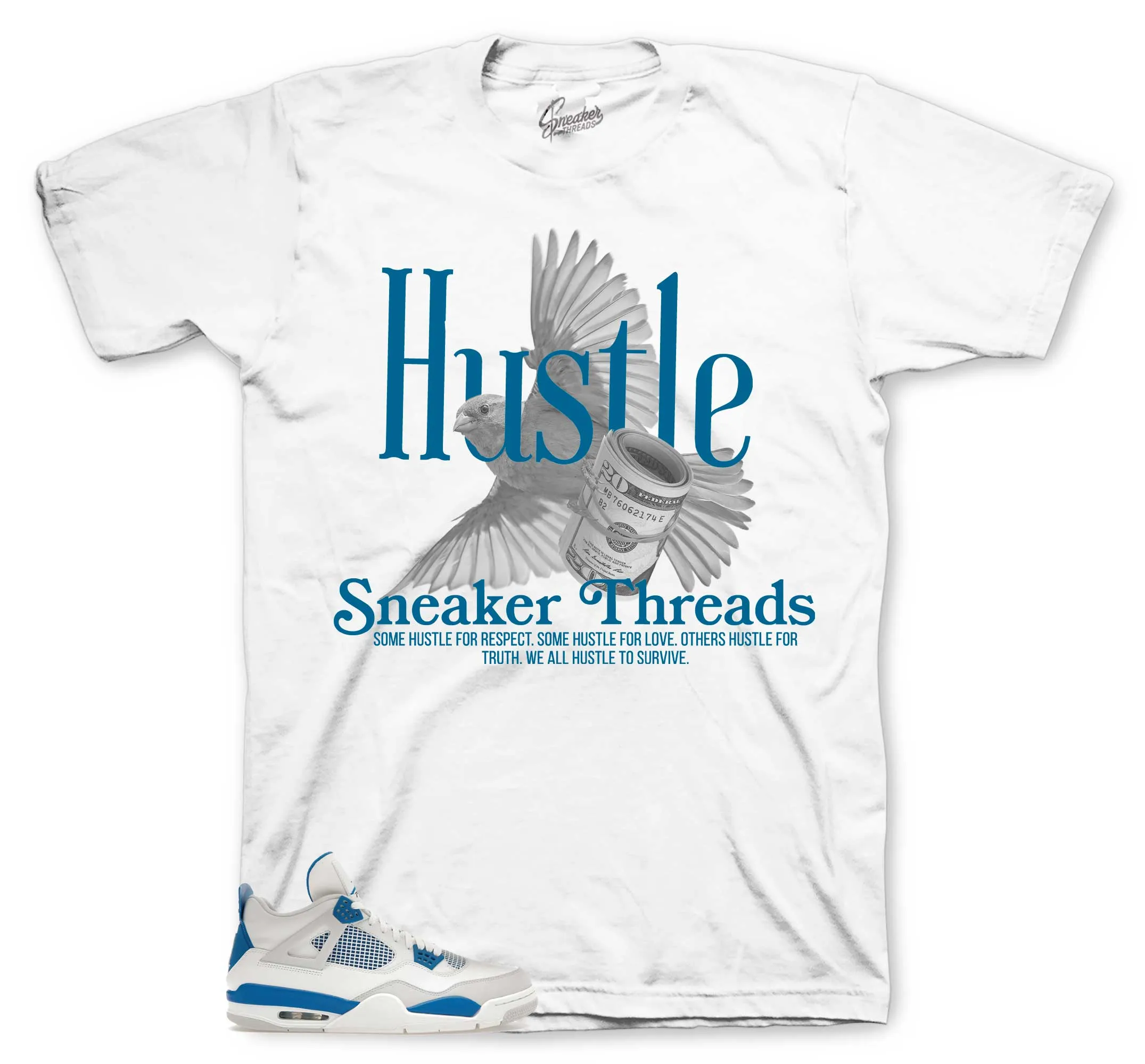Retro 4 Industrial Blue Hustle Bird Shirt