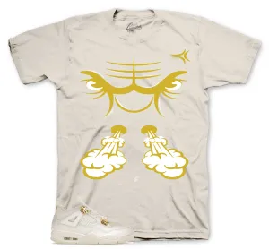 Retro 4 Metallic Gold Raging Face Shirt