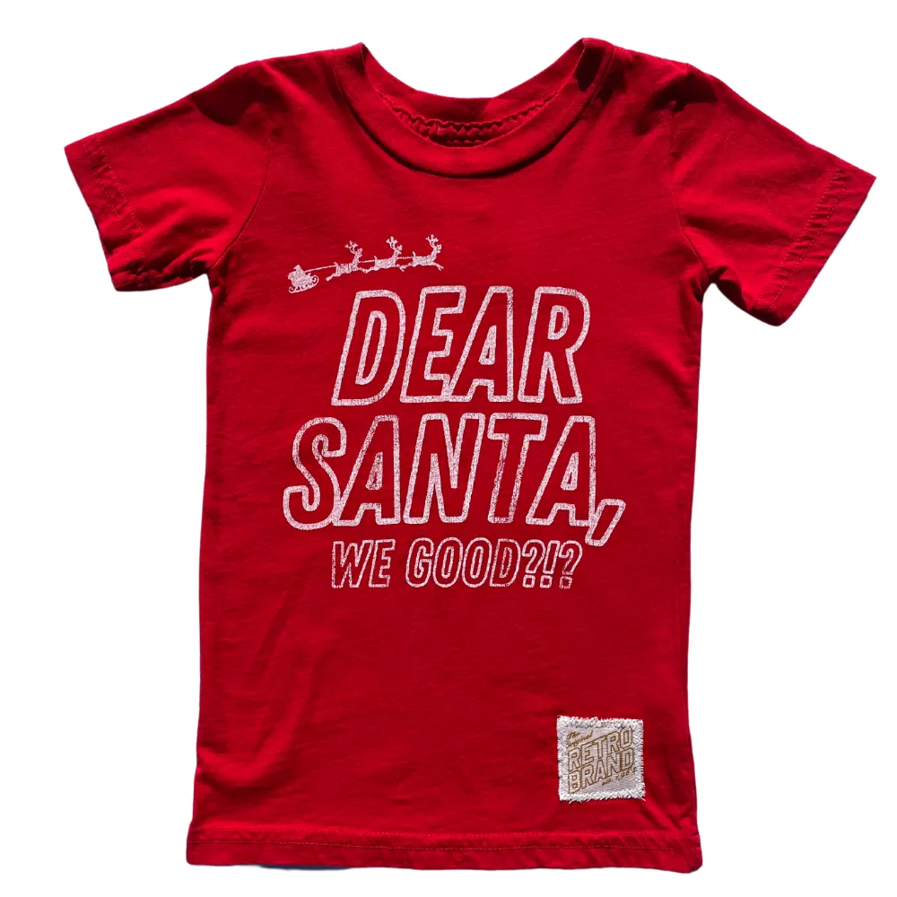 Retro Brand - Dear Santa, We Good? SLIM Tee in Red