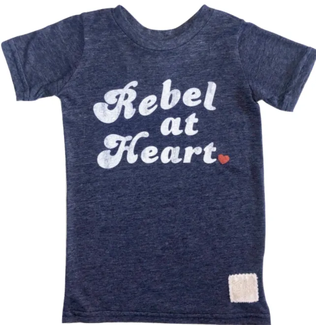Retro Brand - Kids' Rebel at Heart Tee in Navy