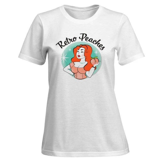 Retro Peaches Logo T Shirt - White