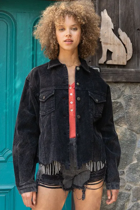 Retro Ribbed Corduroy Jacket