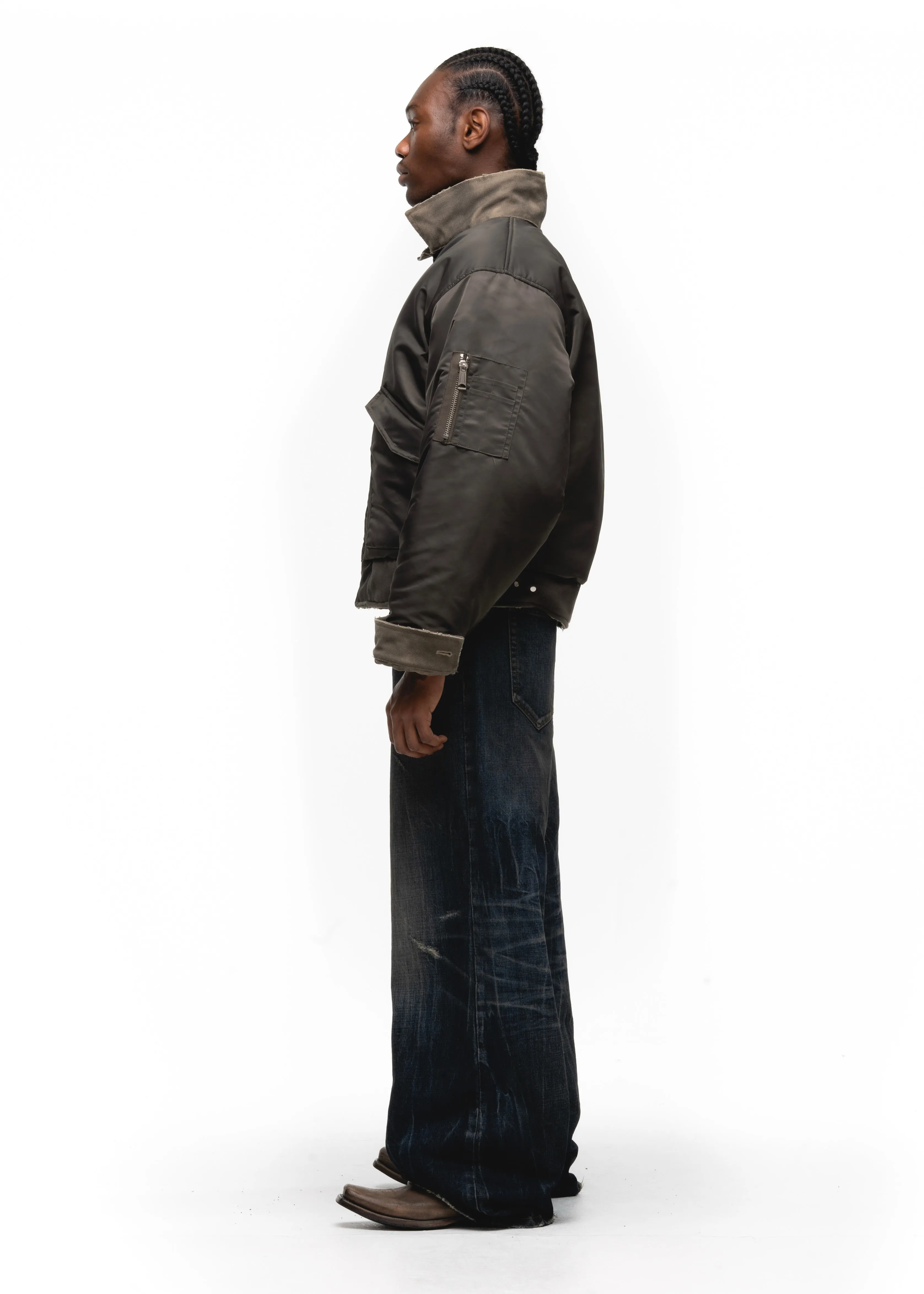 REVERSIBLE USED TRUCKER DENIM JACKET