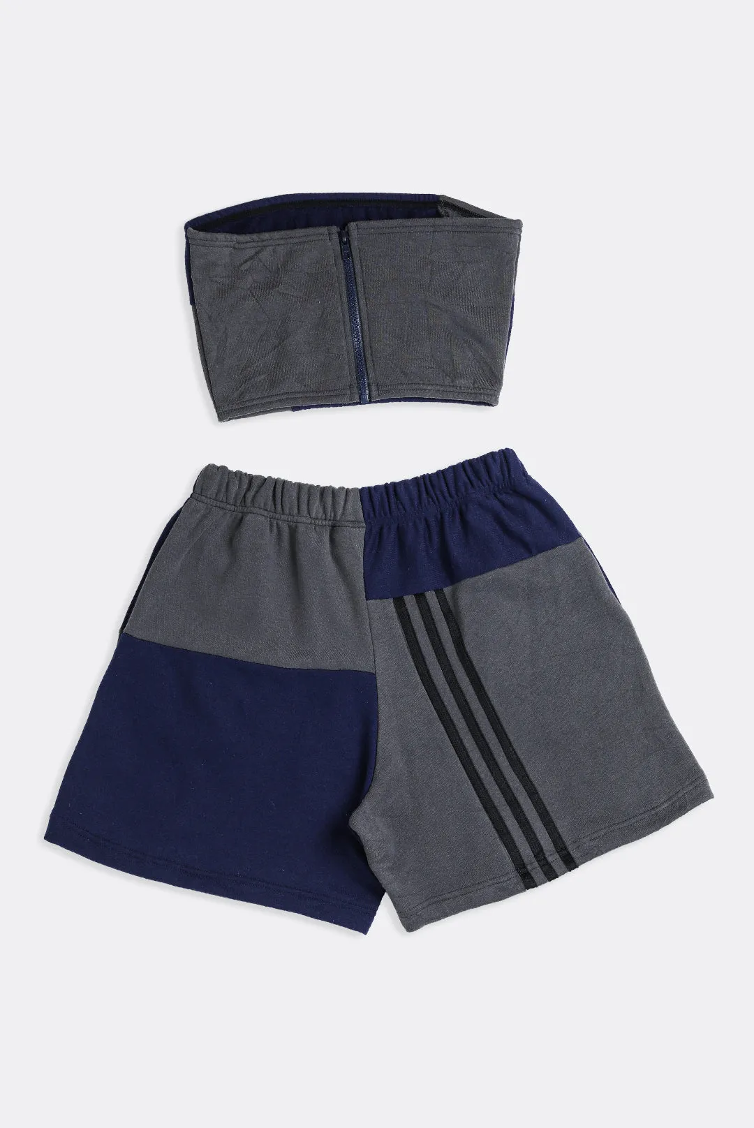 Rework Adidas Patchwork Sweatshorts Set - S