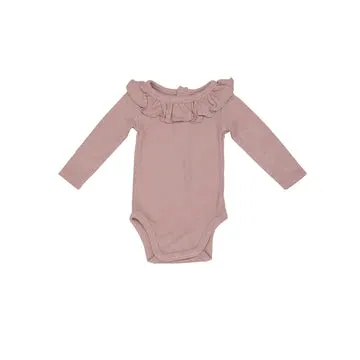 Rib Ruffle Collar Bodysuit
