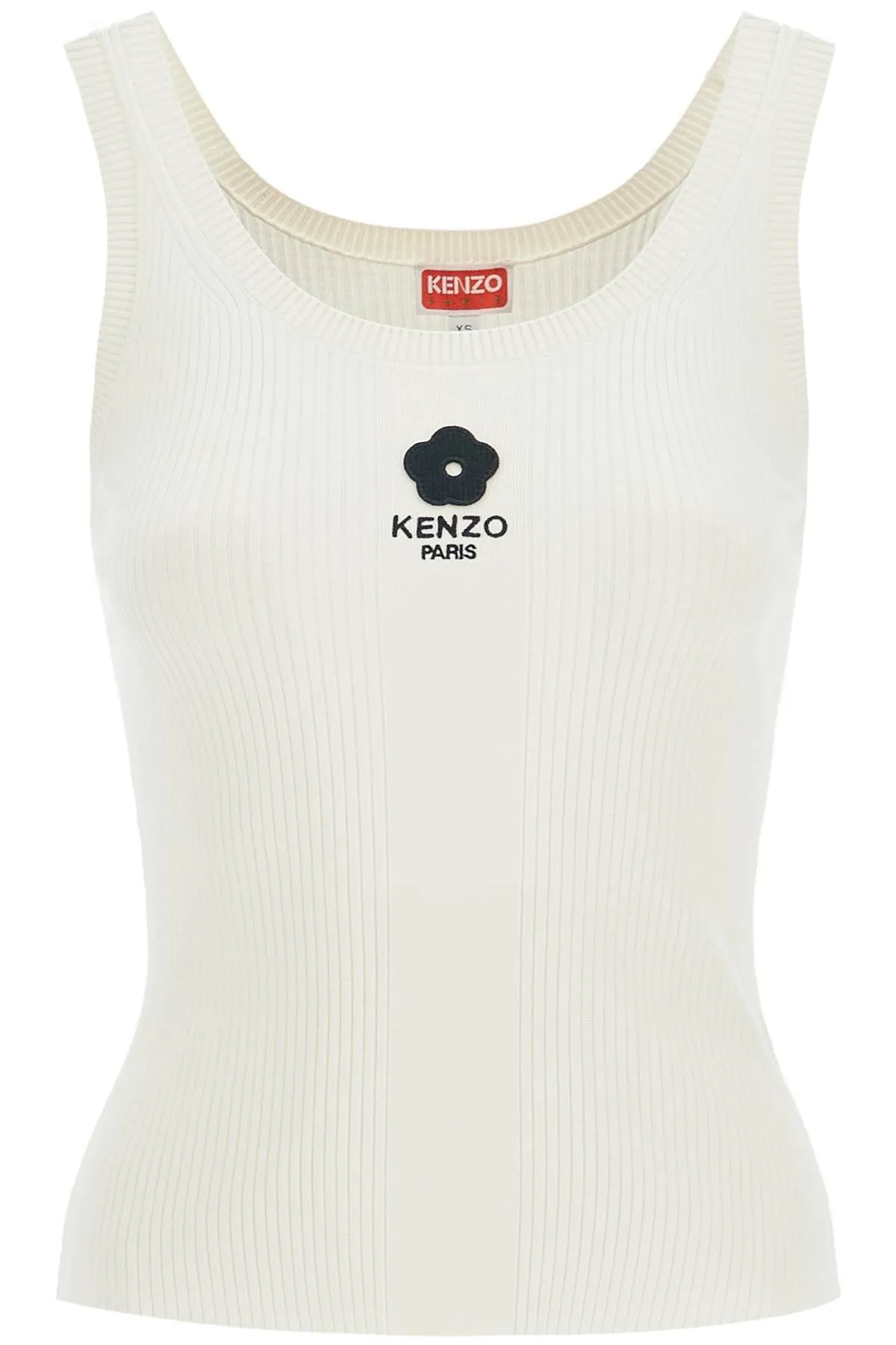 ribbed knit tank top with spaghetti straps FE62PU4733LG WHITE