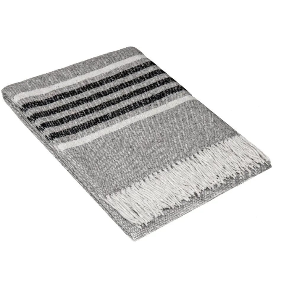 Richmond Throw - Reclaimed Wool Blend - Grey