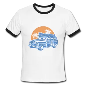 Ride the Waves, Ringer T-Shirt, Travel Vintage Style Tee, T-Shirt, Ringer