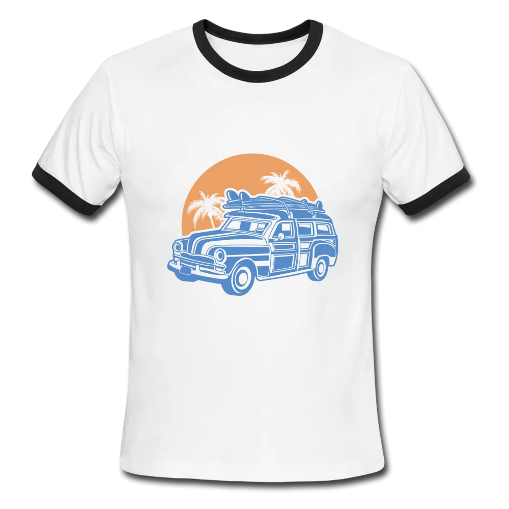 Ride the Waves, Ringer T-Shirt, Travel Vintage Style Tee, T-Shirt, Ringer