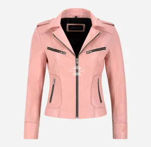 RIDER Women Biker Leather Jacket Fitted Fashion Leather Jacket