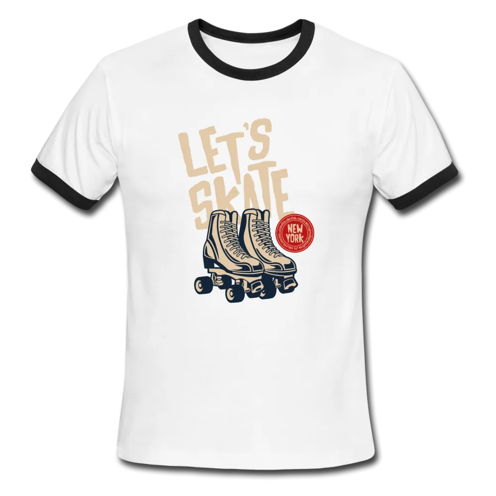 Ringer T-Shirt, Roller Derby, Let's Skate, Vintage Style, Ringer Tee