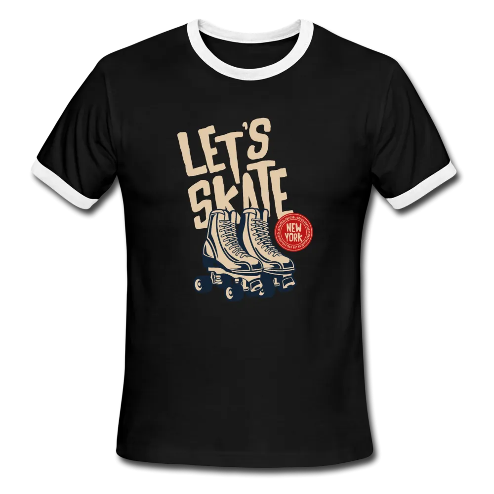Ringer T-Shirt, Roller Derby, Let's Skate, Vintage Style, Ringer Tee