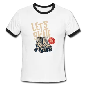 Ringer T-Shirt, Roller Derby, Let's Skate, Vintage Style, Ringer Tee