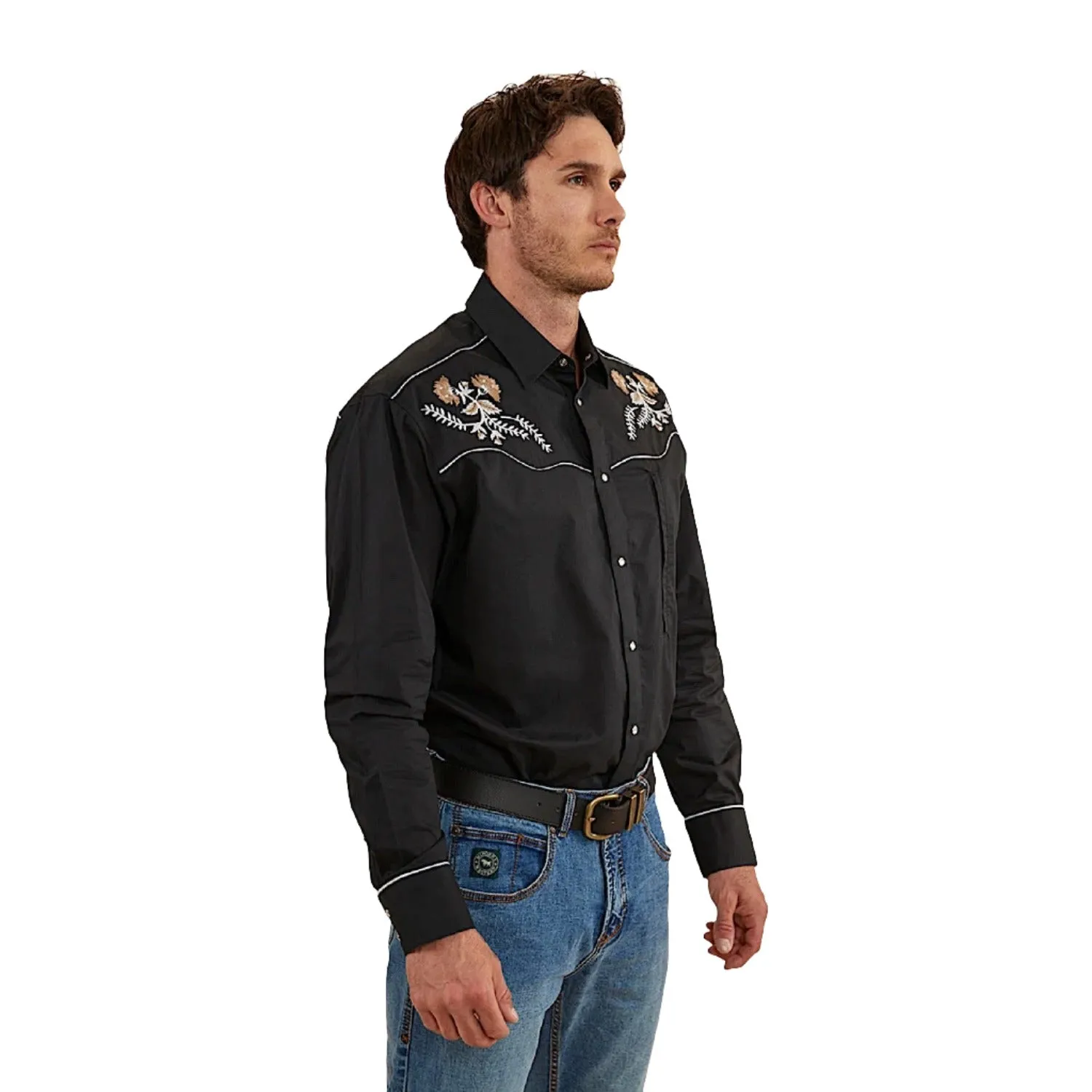 Ringers Western Neilsen Mens Western Dress Shirt - Black