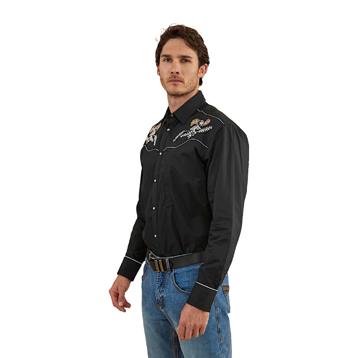 Ringers Western Neilsen Mens Western Dress Shirt - Black