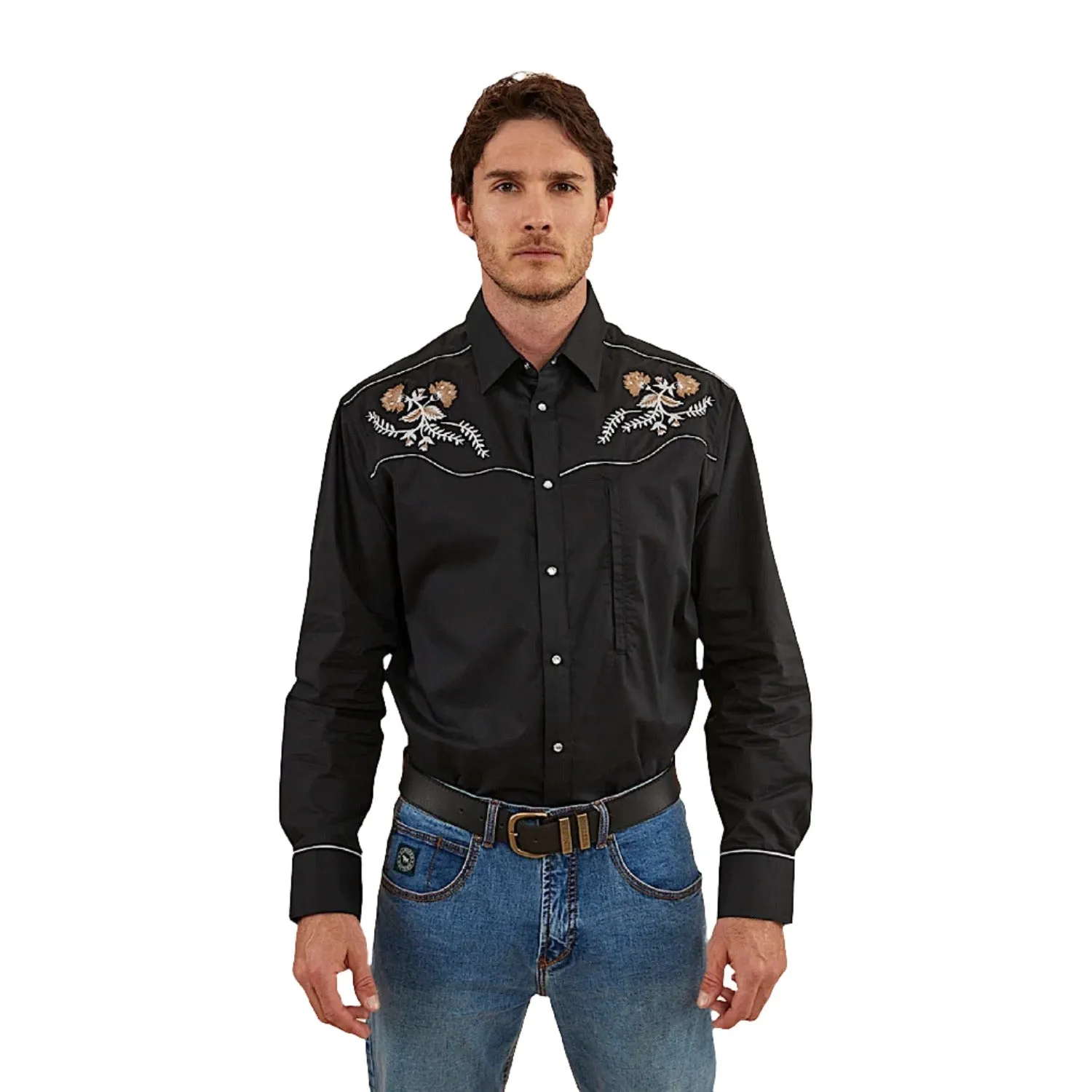 Ringers Western Neilsen Mens Western Dress Shirt - Black