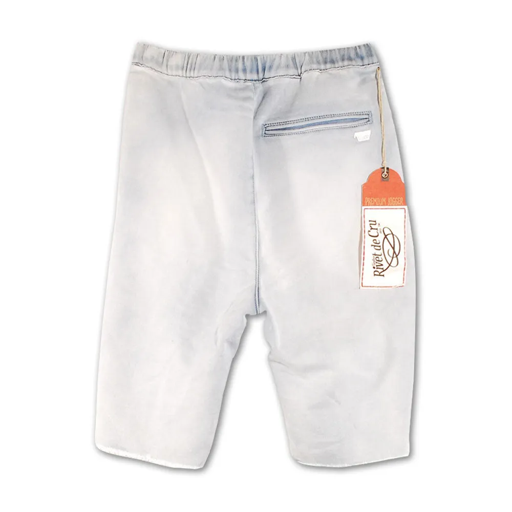 Rivet De Cru Heirloom Wash Napped Denim Fleece Sweat Shorts