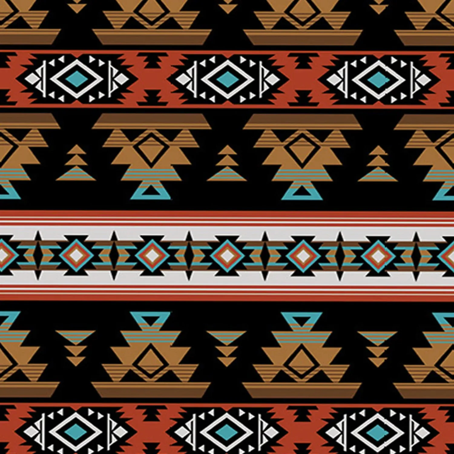 Rockmount Unisex Native Print Black 100% Cotton Bandana