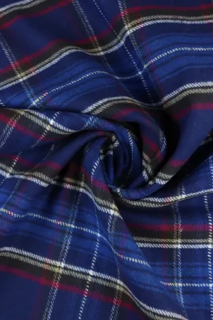 Royal/Ivory/Black/Magenta/Cream Plaid Flannel