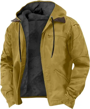 RTRDE Mens Winter Jacket Zip Up Sweatshirts Fleece Jackets Thick Sherpa Lined Hoodie Coats Outwear Jacket, S-8XL