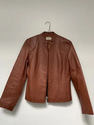 Rubynee Vintage y2k TAN LEATHER BIKER JACKET