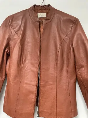 Rubynee Vintage y2k TAN LEATHER BIKER JACKET