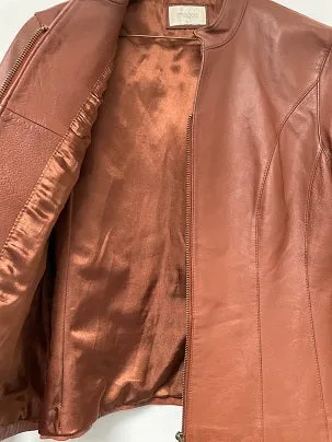 Rubynee Vintage y2k TAN LEATHER BIKER JACKET