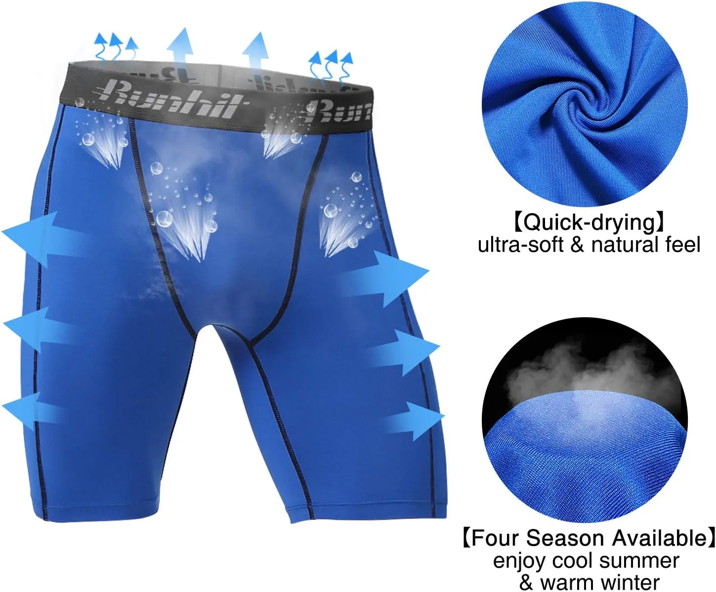 Runhit Compression Shorts Men Underwear Spandex Running Shorts Workout Athletic