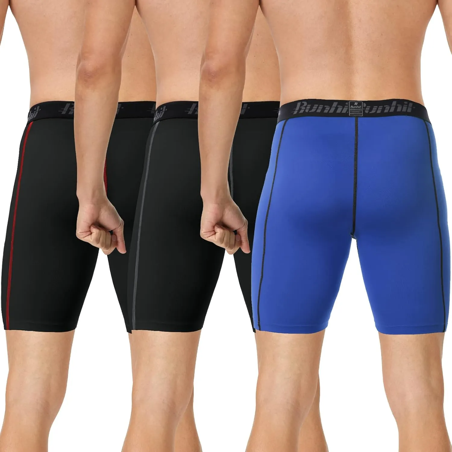 Runhit Compression Shorts Men Underwear Spandex Running Shorts Workout Athletic