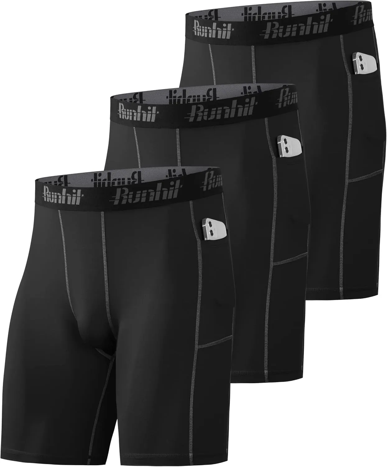 Runhit Compression Shorts Men Underwear Spandex Running Shorts Workout Athletic