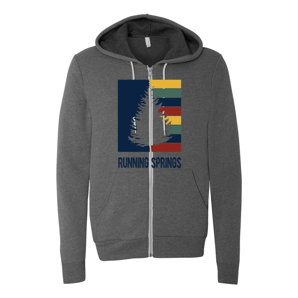 Running Springs Striped Tree - Zip-up Hoodie