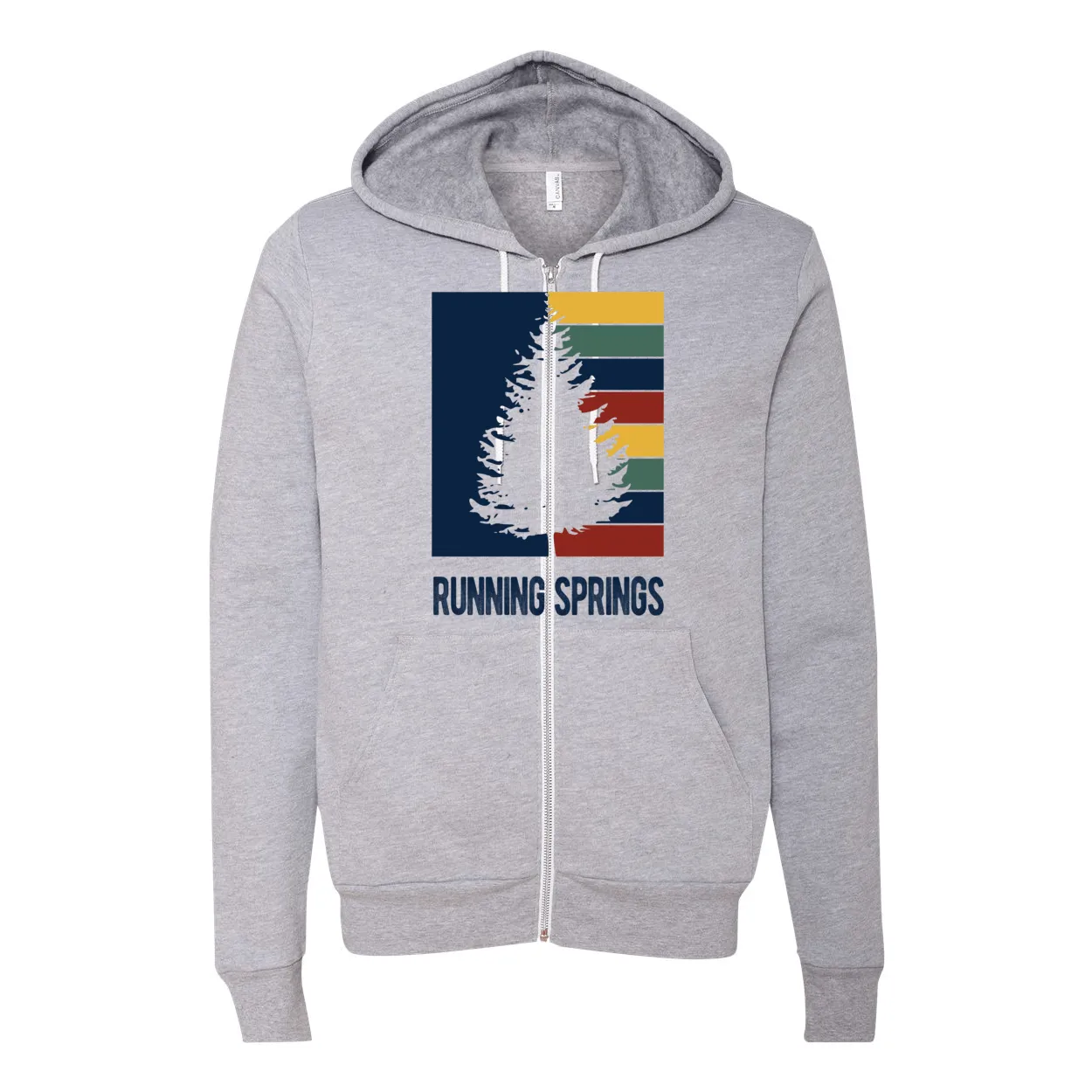 Running Springs Striped Tree - Zip-up Hoodie