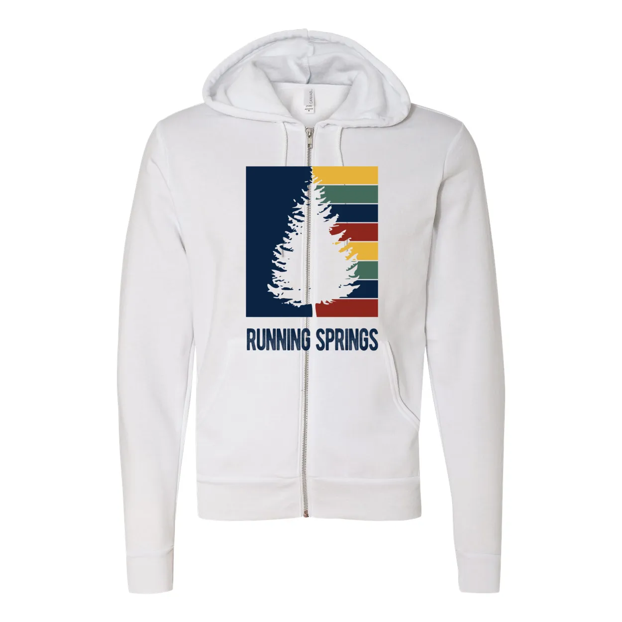 Running Springs Striped Tree - Zip-up Hoodie