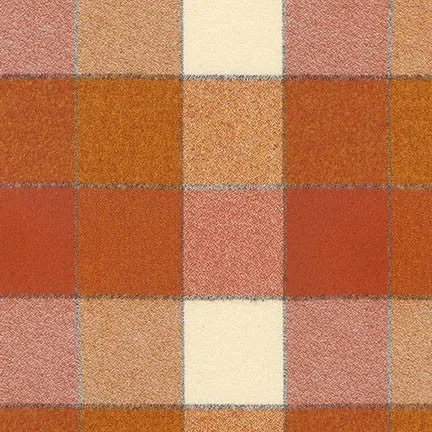 Rust/Pumpkin/Ivory Big Check | Mammoth Flannel | Robert Kaufman