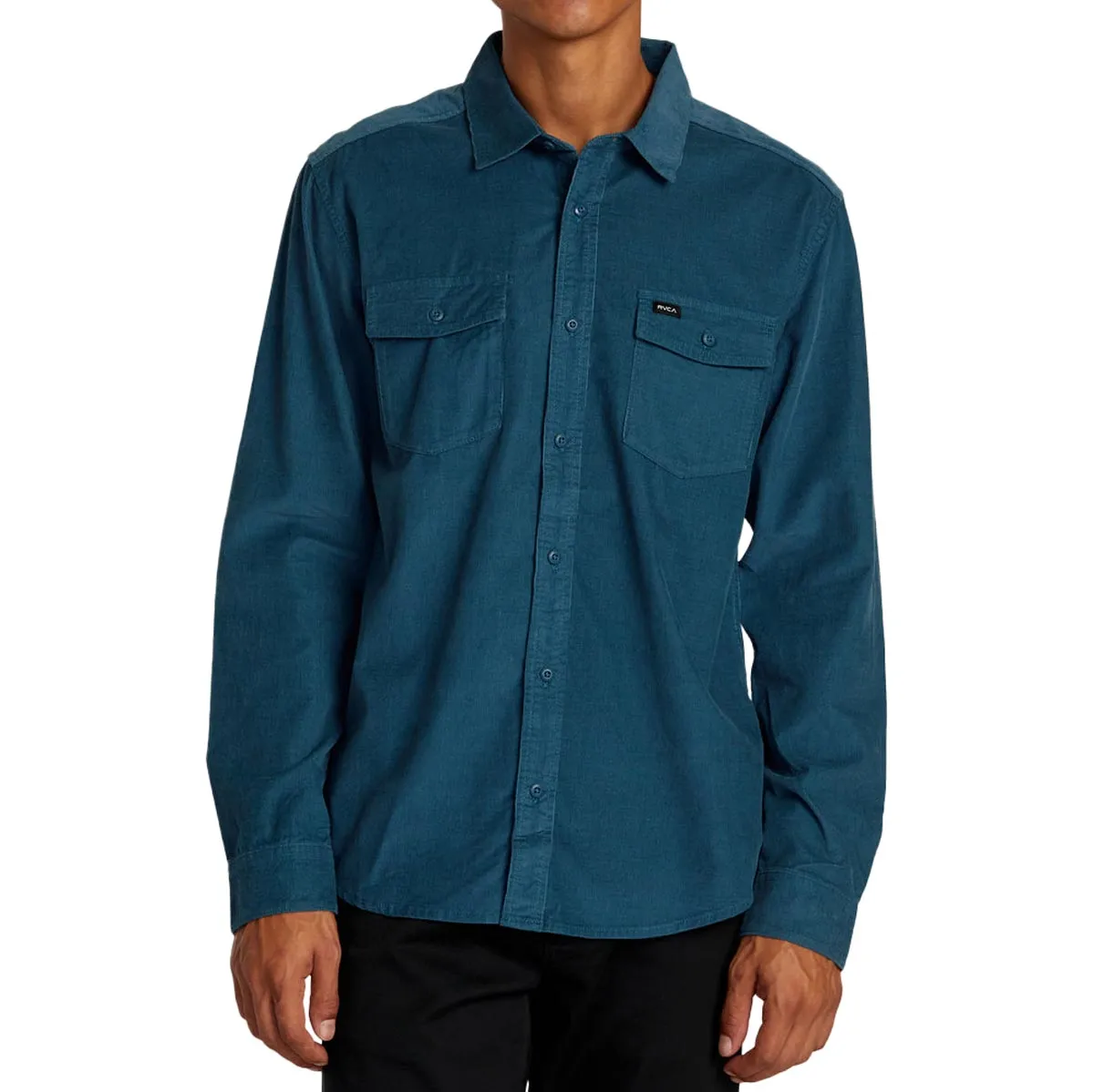 RVCA Freeman Cord Long Sleeve Shirt - Duck Blue
