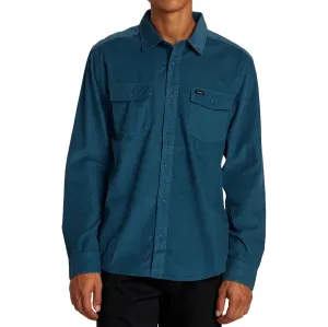 RVCA Freeman Cord Long Sleeve Shirt - Duck Blue