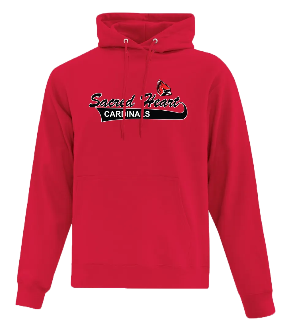 Sacred Heart Youth Cotton Pull Over Hooded Sweatshirt with Applique Logo