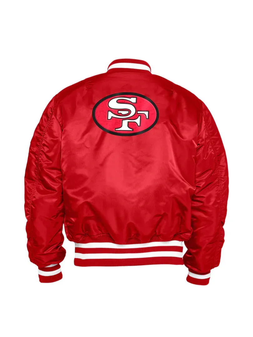 SAN FRANCISCO 49ERS NEW ERA ALPHA INDUSTRIES BOMBER REVERSIBLE JACKET - RETRO