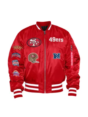 SAN FRANCISCO 49ERS NEW ERA ALPHA INDUSTRIES BOMBER REVERSIBLE JACKET - RETRO